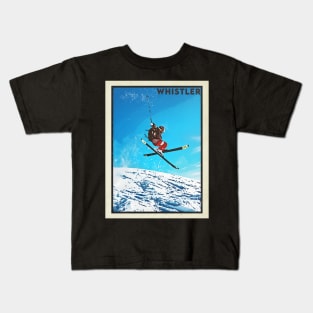 Whistler ski mountains retro vintage skiing 80's Kids T-Shirt